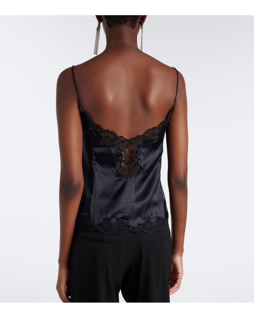 Isabel Marant Black Amael Silk-Blend Satin Camisole