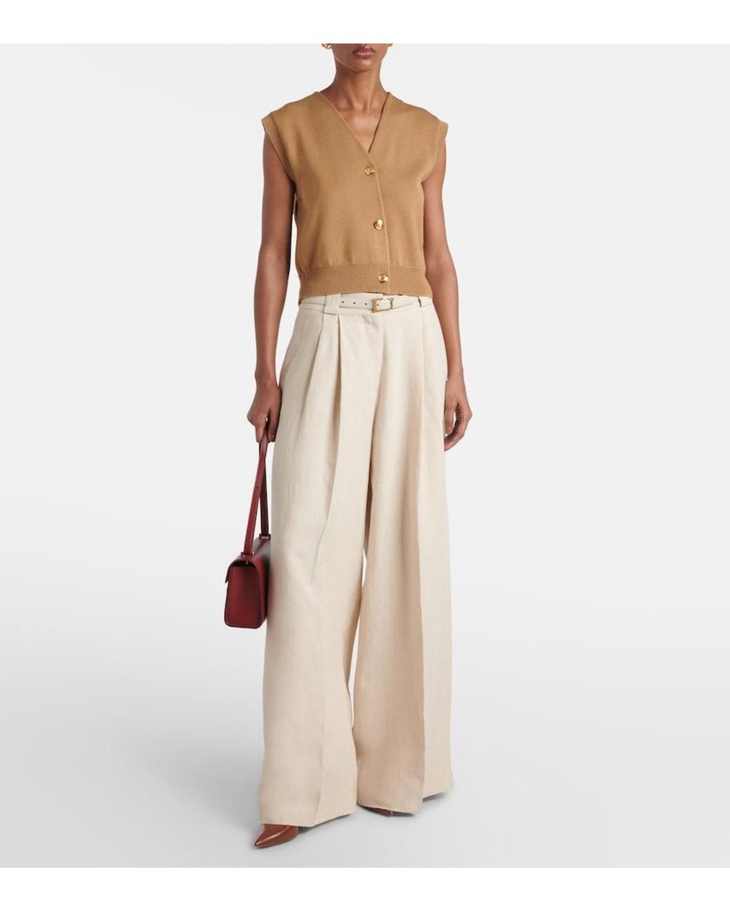 Blazé Milano Natural Sebright Wool-Blend Sweater Vest