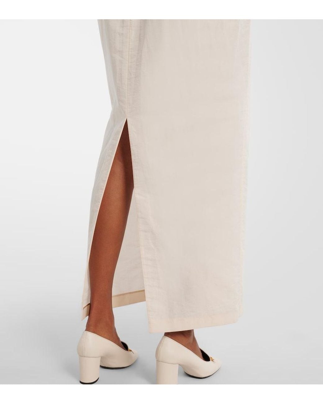 Khaite White Webster Silk And Cotton Organza Maxi Dress