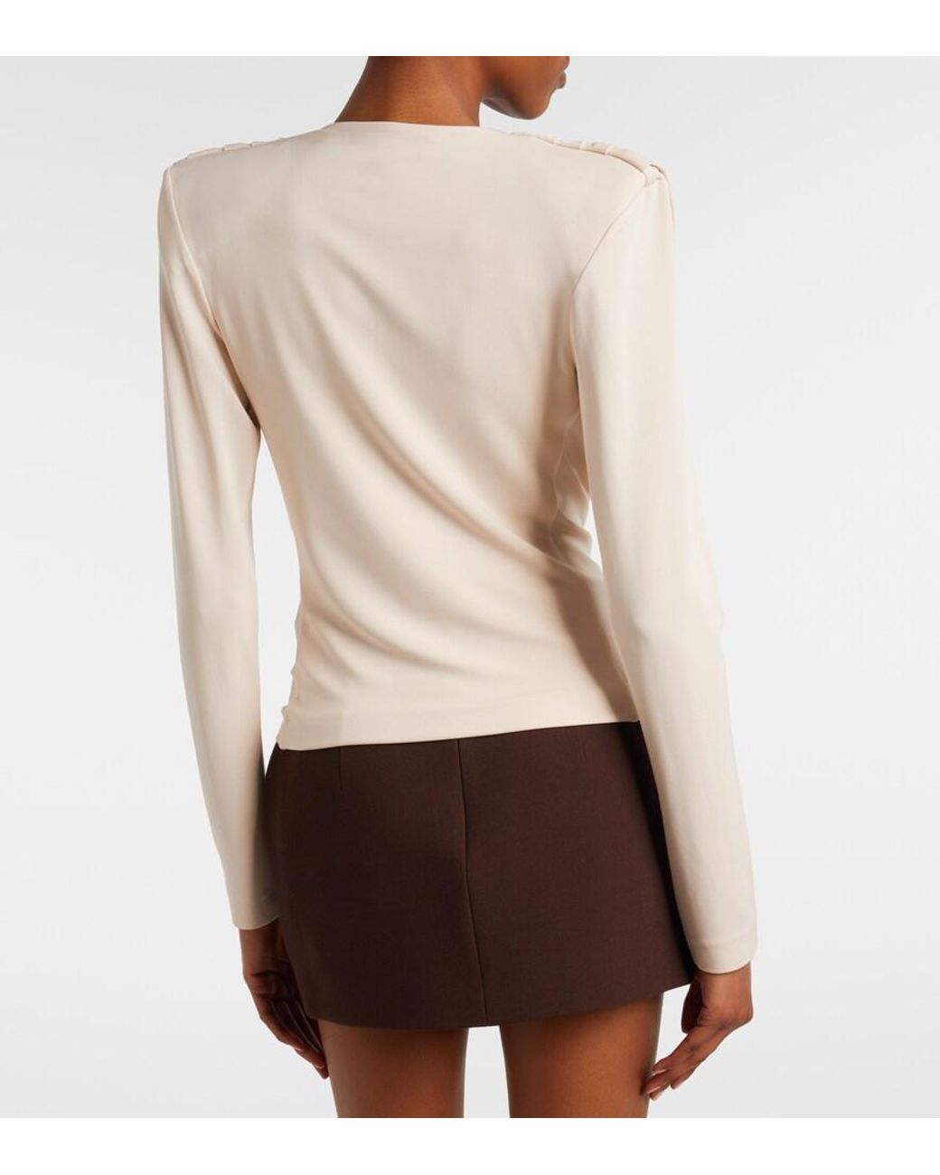 Wardrobe NYC Natural Draped Jersey Top