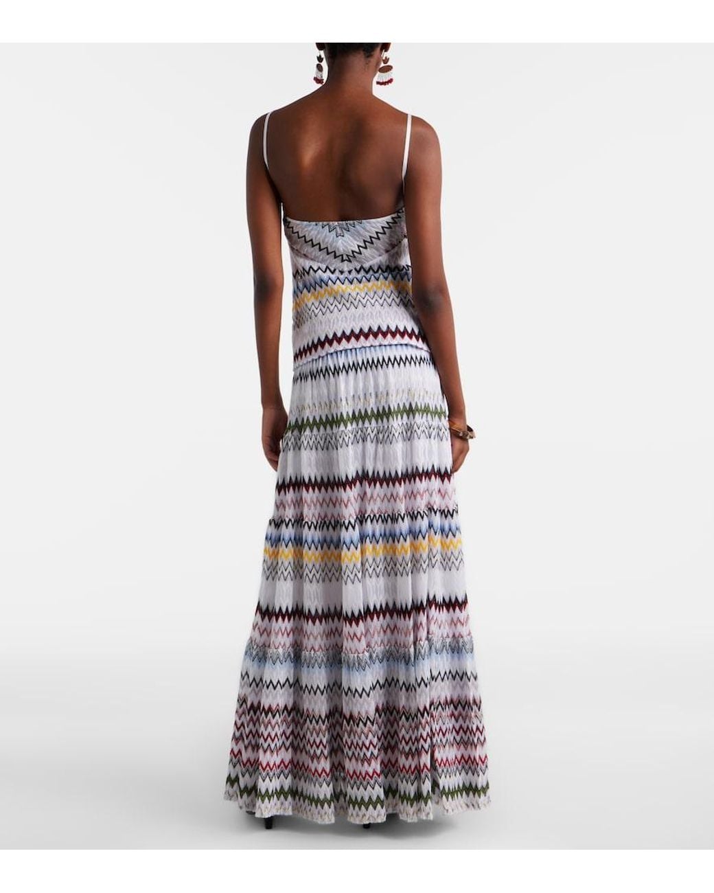 Missoni White Zigzag Maxi Skirt