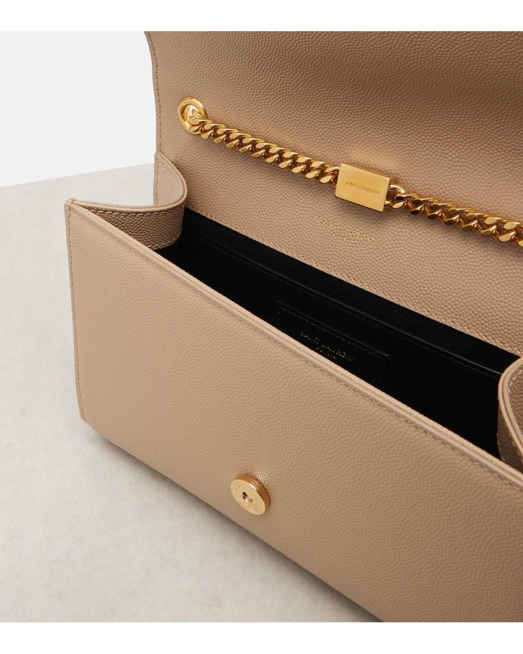 Saint Laurent Natural Kate Small Leather Shoulder Bag