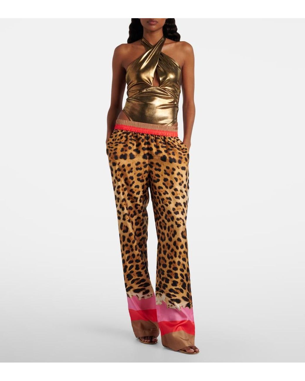 Roberto Cavalli Metallic Halterneck Bodysuit