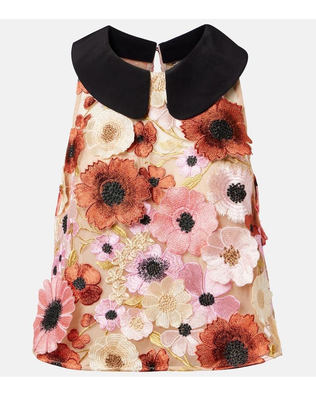 Dorothee Schumacher Pink Blooming Meadow Silk-Trimmed Top