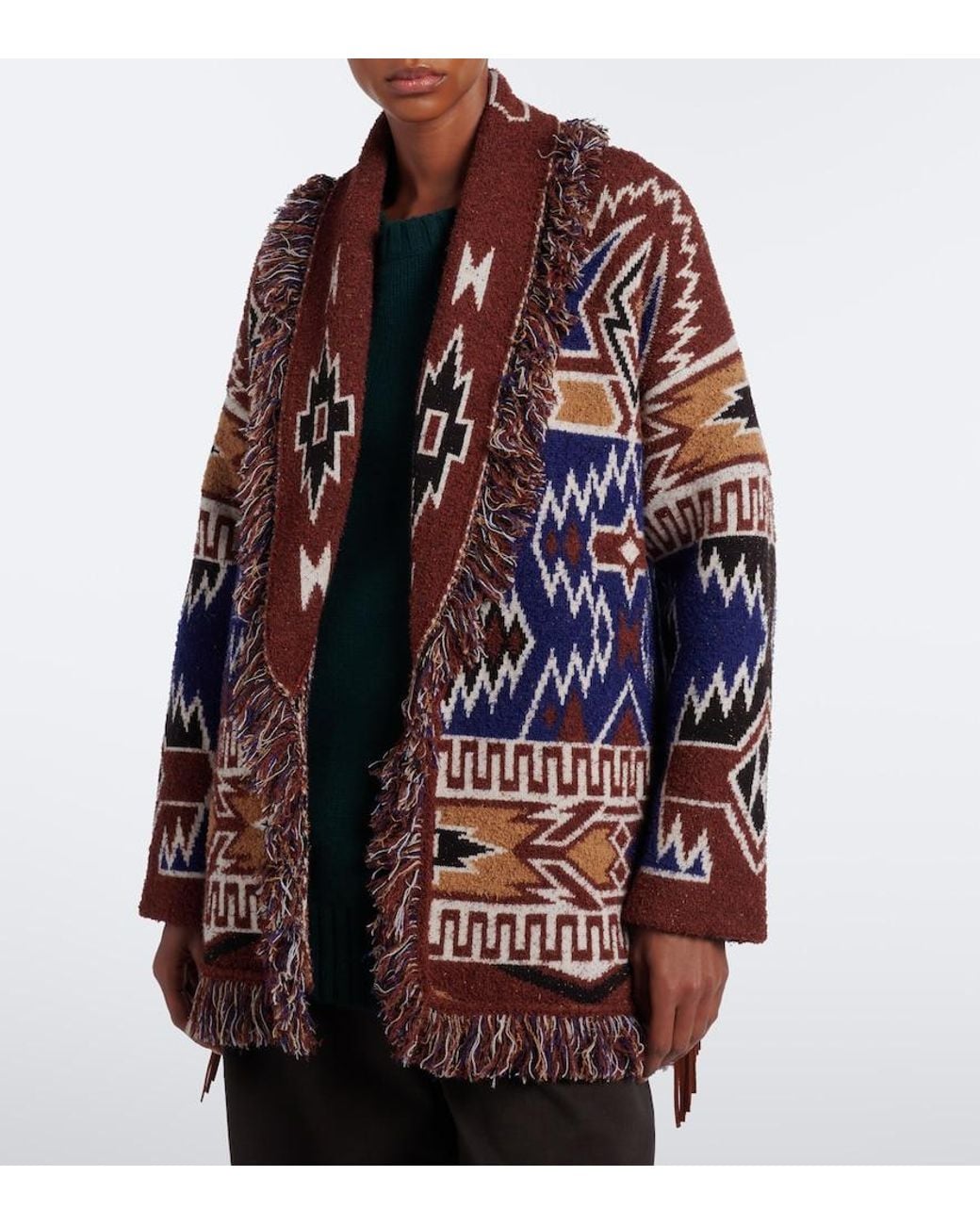 Alanui Brown Amazing Journey Wool-Blend Cardigan