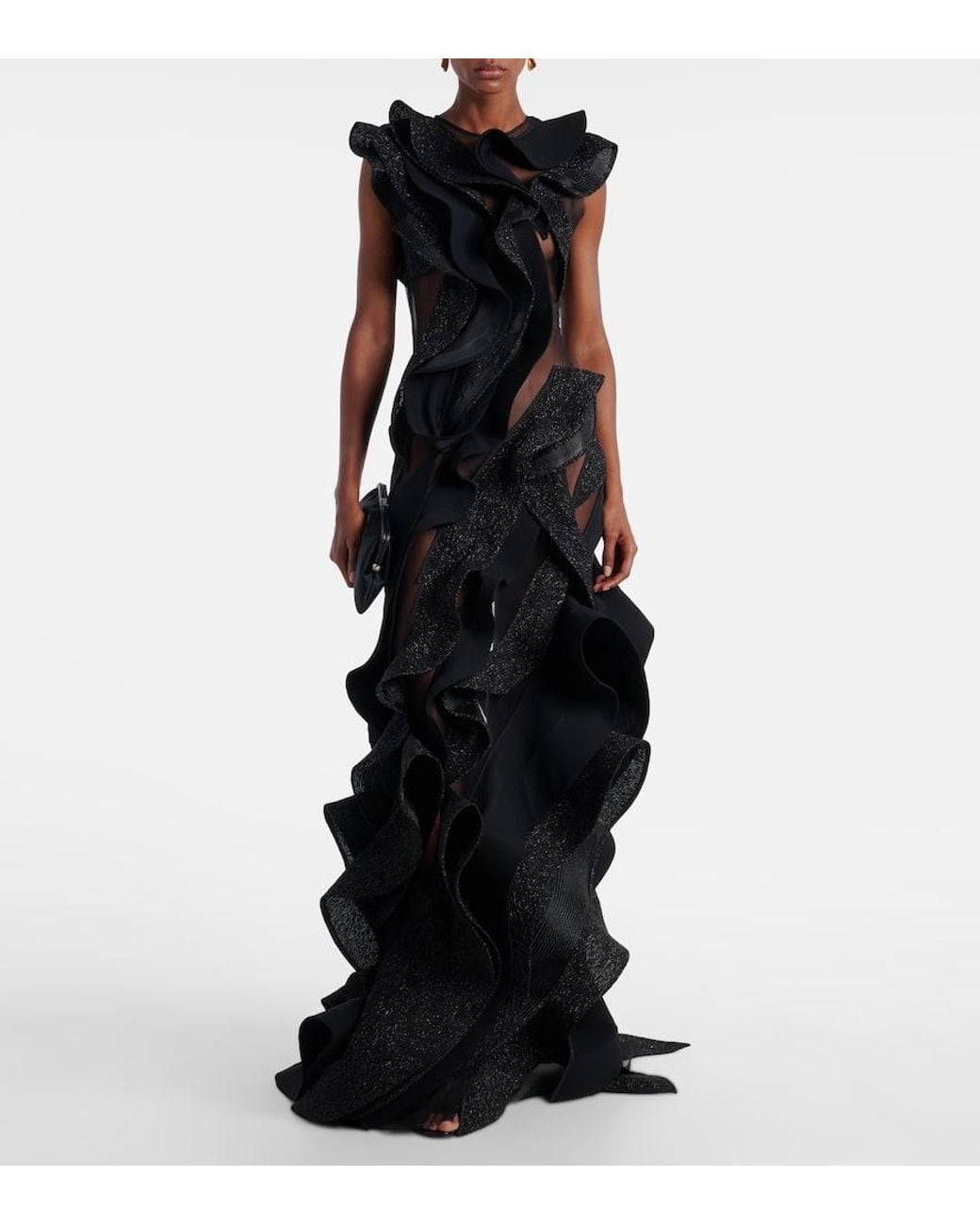 Maticevski Black Robe Ellipsoid Wave