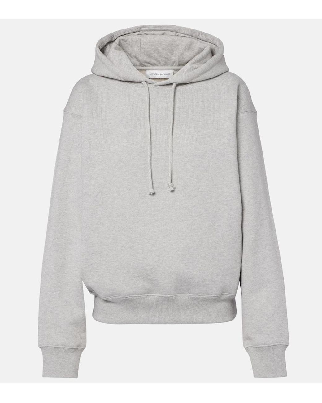 Victoria Beckham Gray Cotton Jersey Hoodie