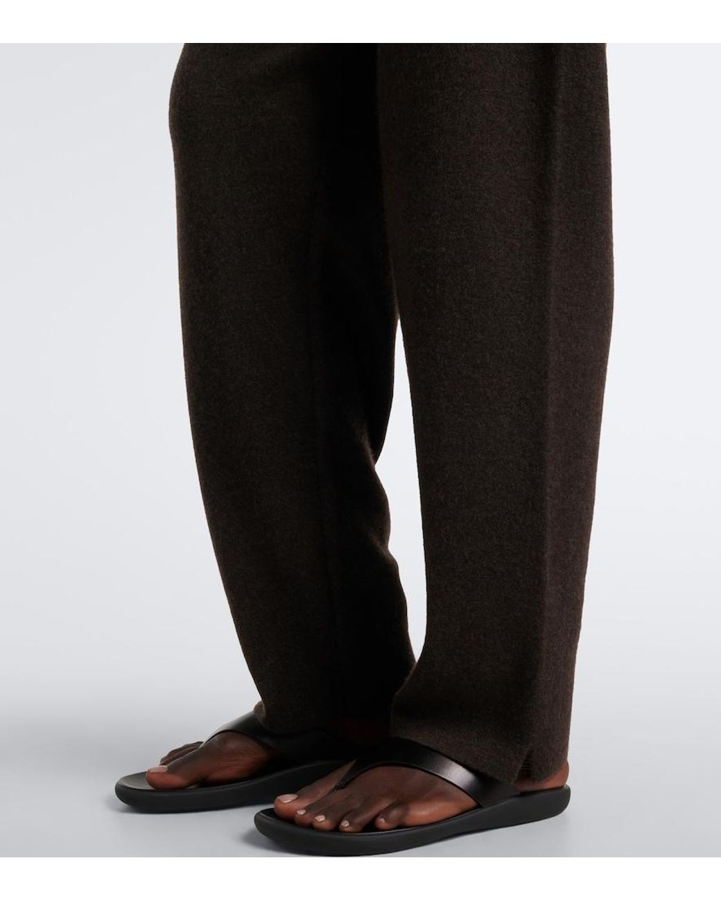 The Row Brown Parvi Cashmere Wide-Leg Pants