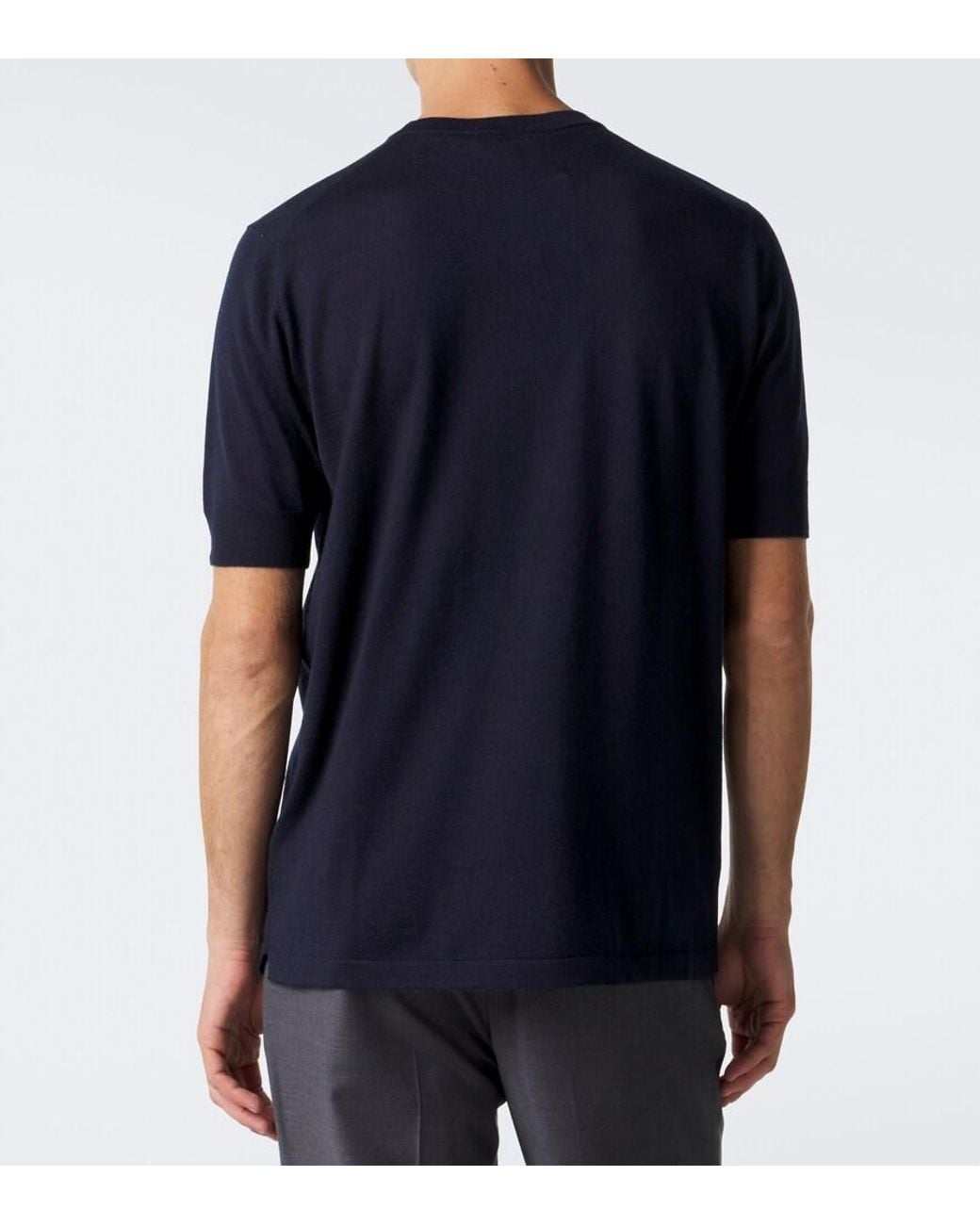 Thom Sweeney Blue Cashmere And Silk Sweater for men