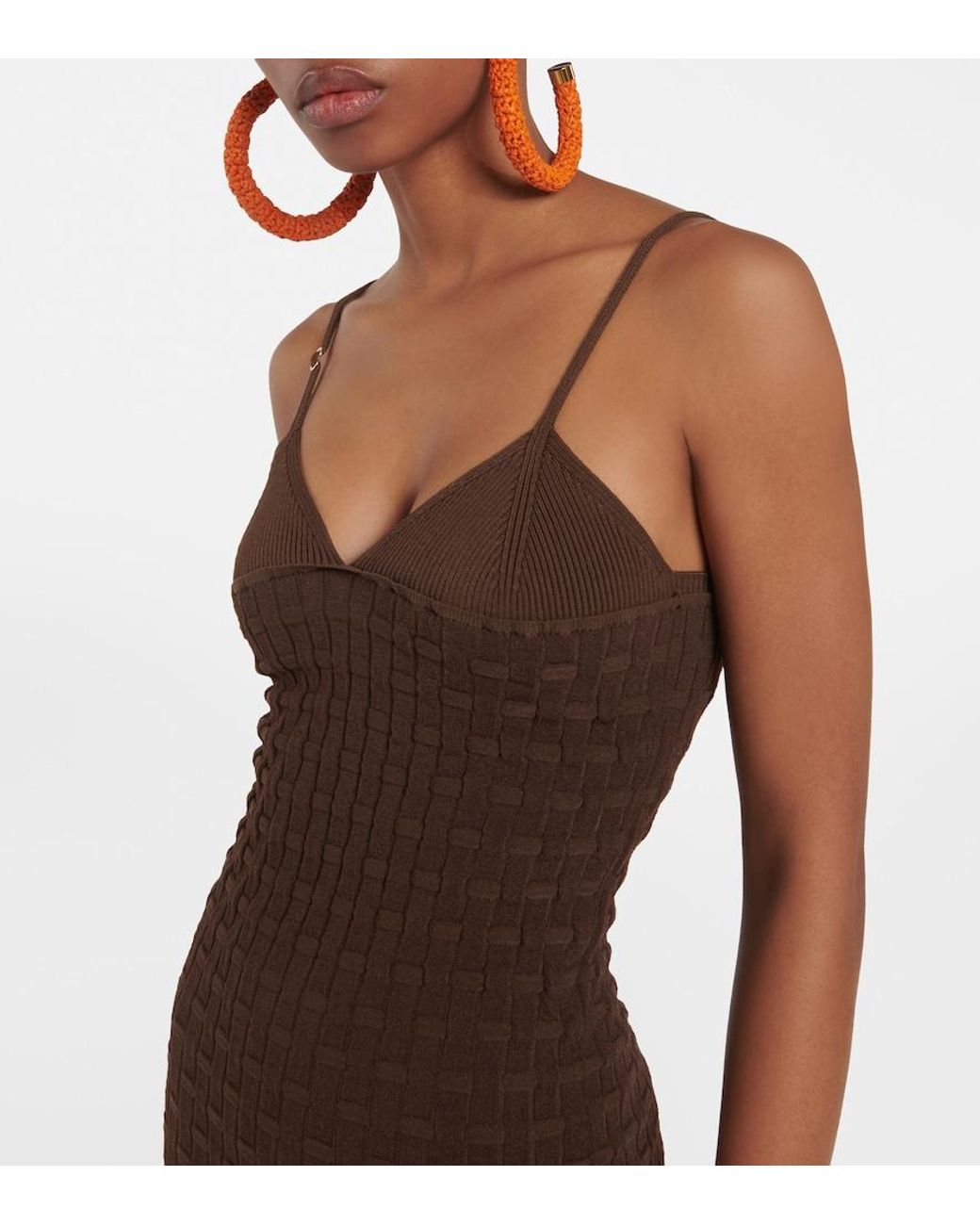 Jacquemus Brown Tecido Sleeveless Dress
