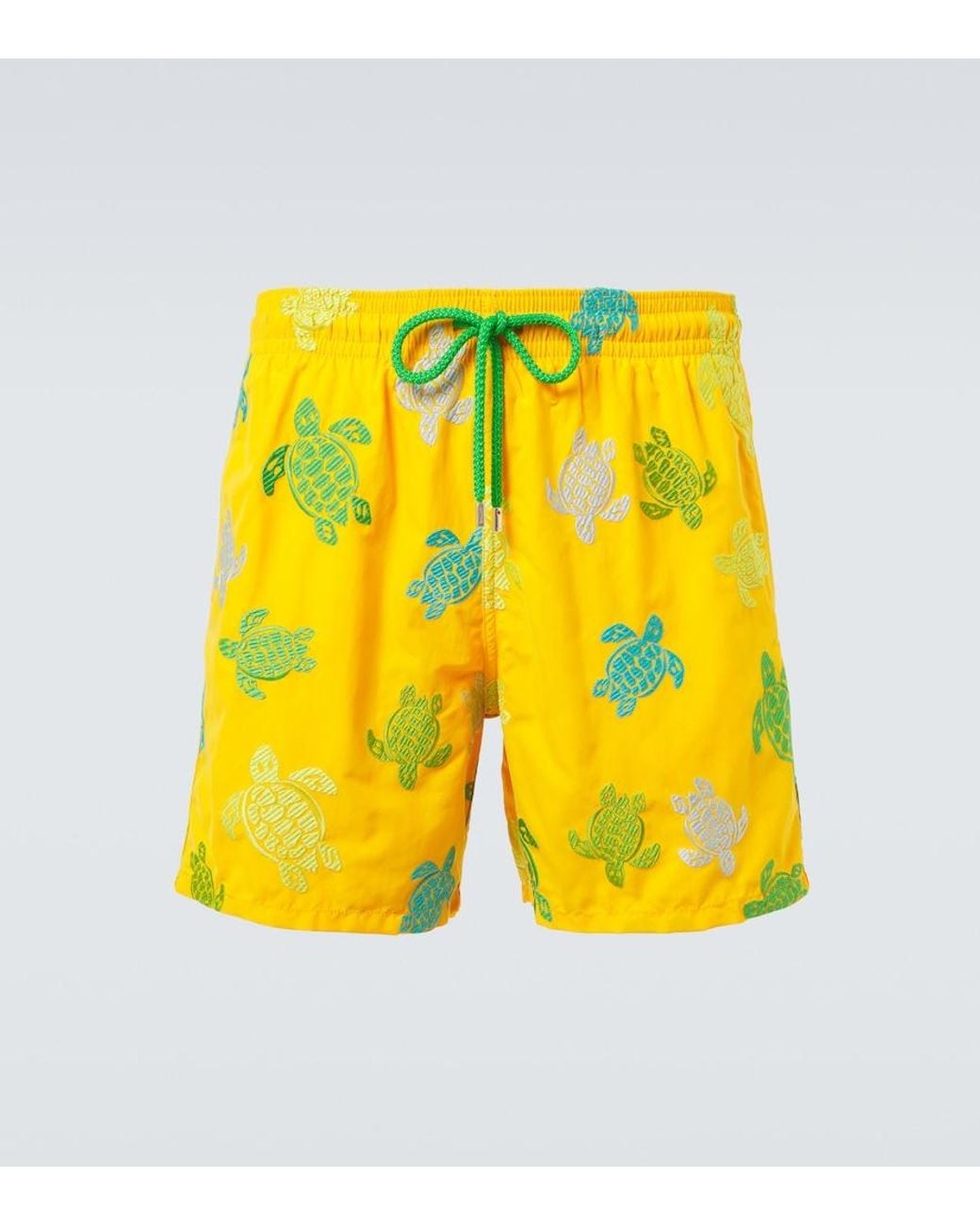 Vilebrequin Yellow Mistral Printed Swim Trunks for men