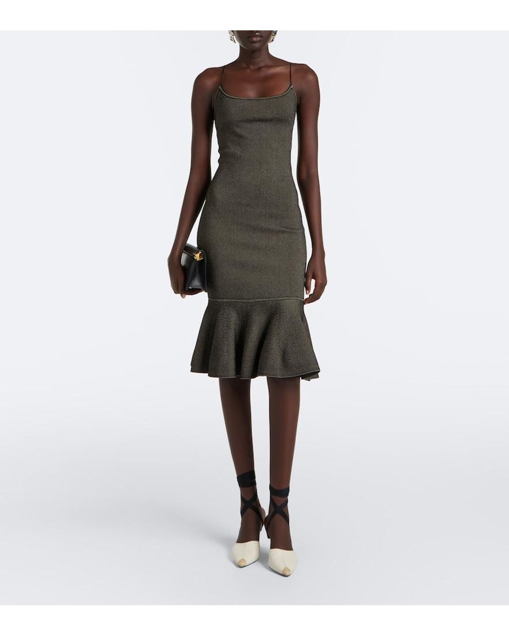 Jacquemus Gray Pina Midi Dress