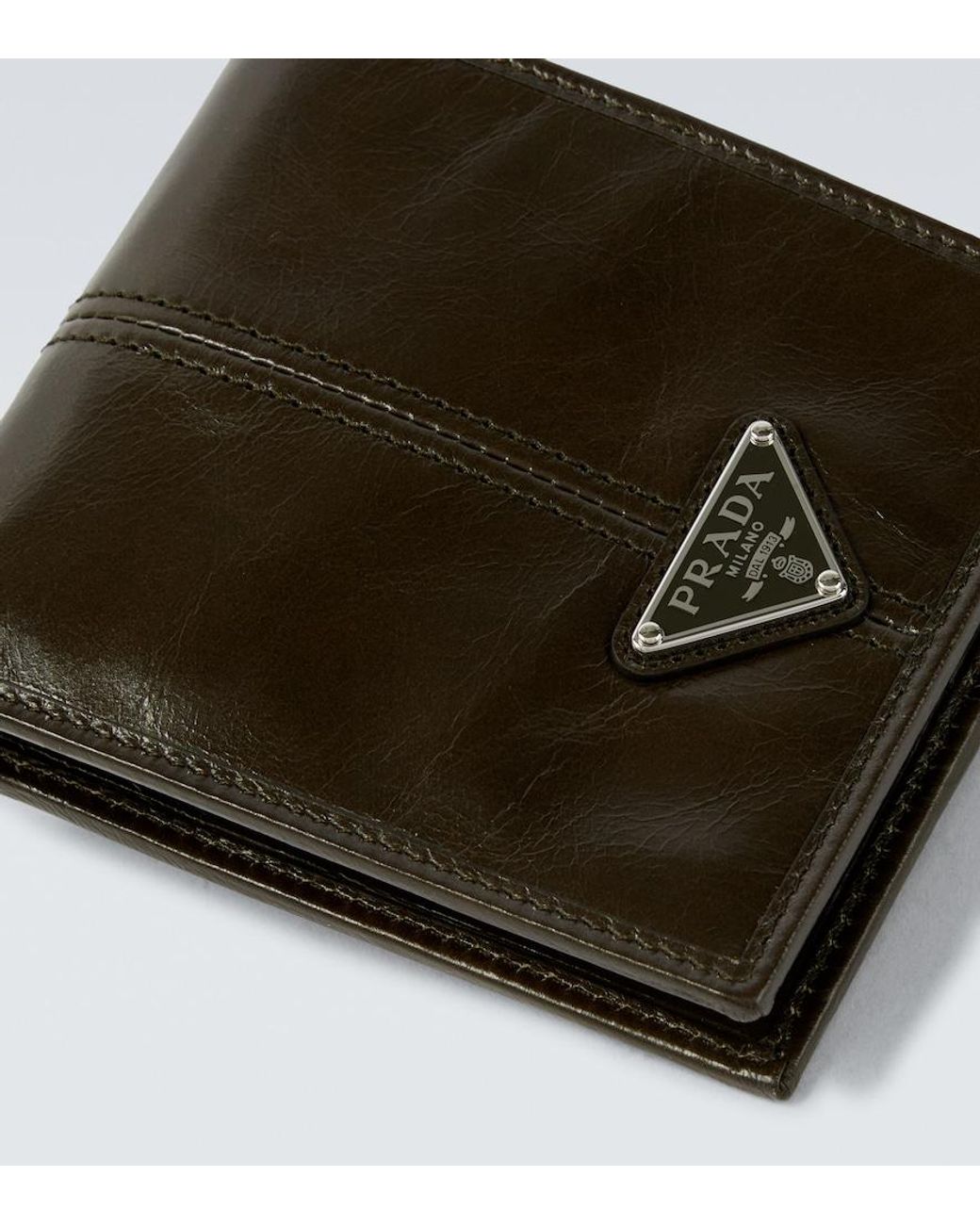 Prada Black Leather Bifold Wallet for men