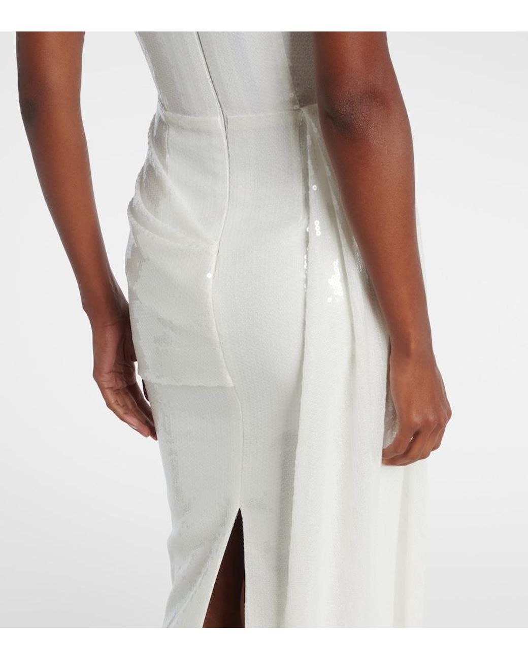 Alex Perry White Bridal Bustier-Robe Mit Pailletten