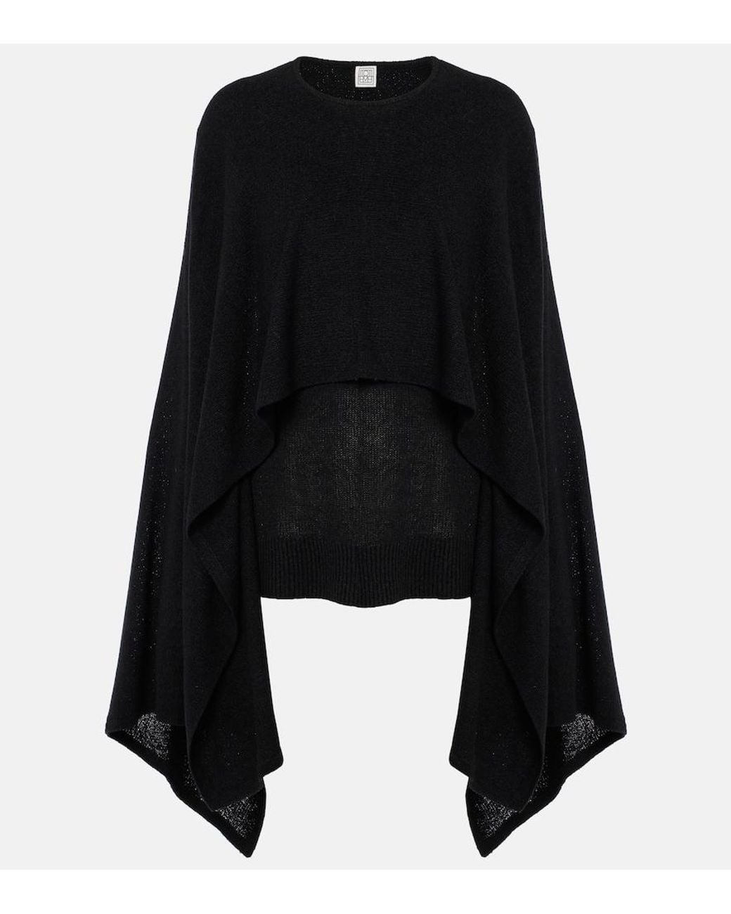 Totême Black Draped Silk Top