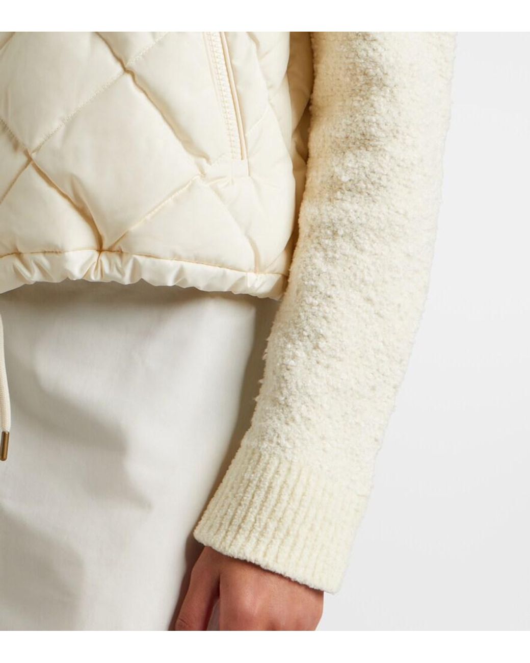 Moncler Natural Down-Paneled Cotton-Blend Cardigan