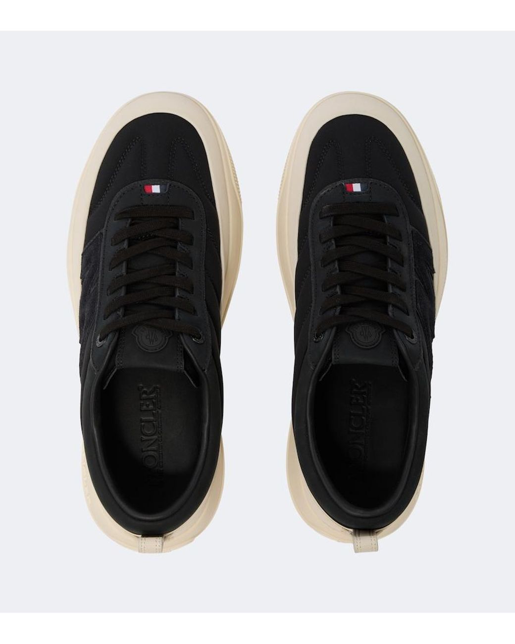 Moncler Black Altive Leather-Trimmed Sneakers for men
