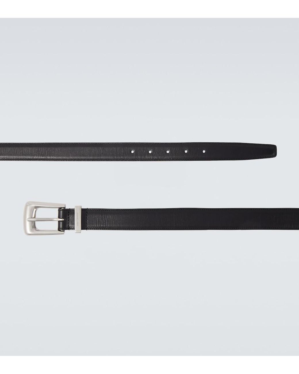 Saint Laurent Black Leather Belt for men