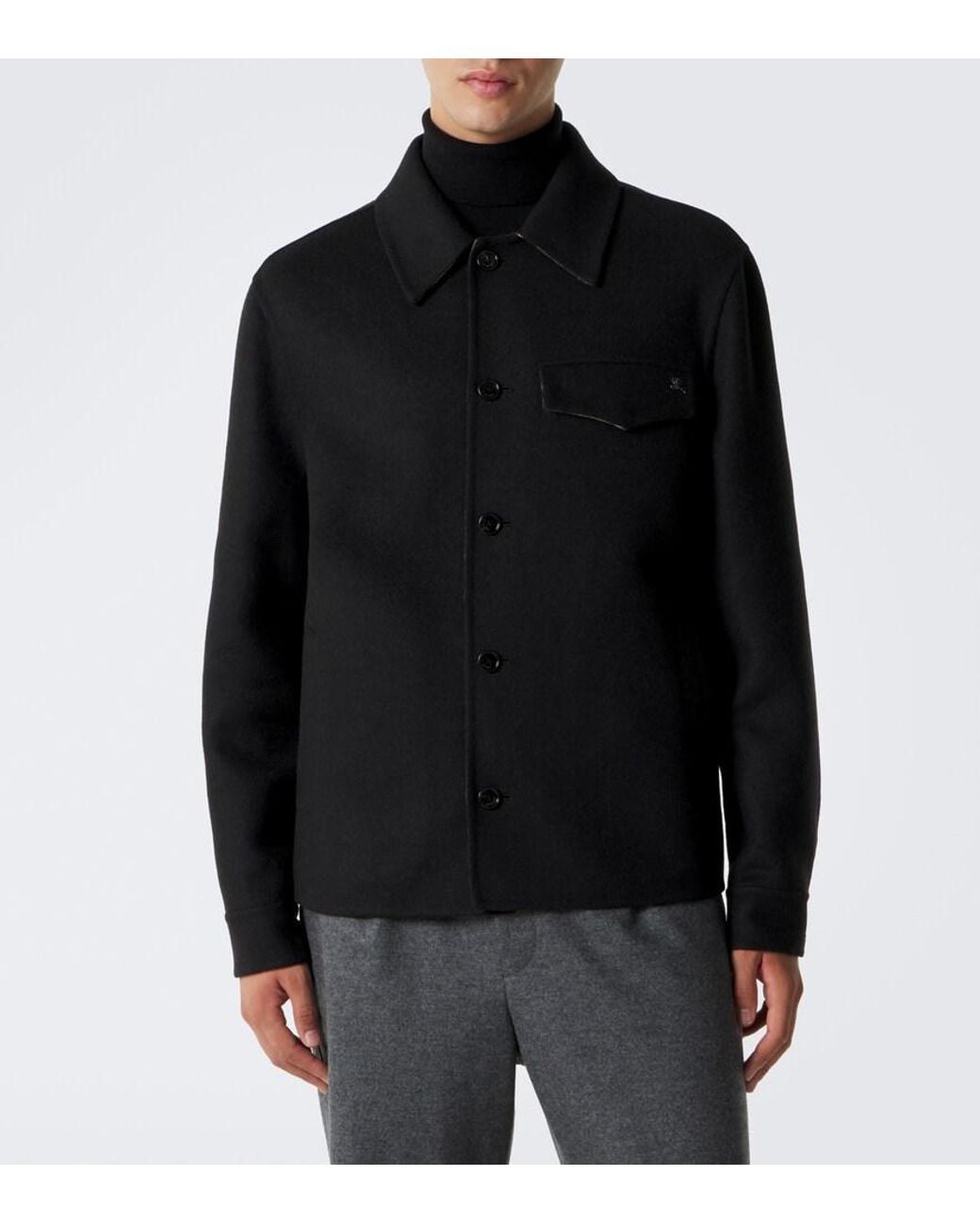 Burberry Black Wool Jacket for men