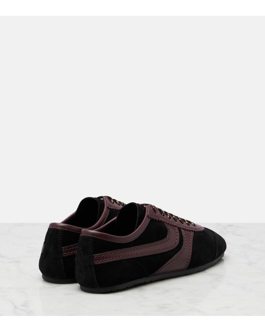 Dries Van Noten Black Suede And Leather Sneakers