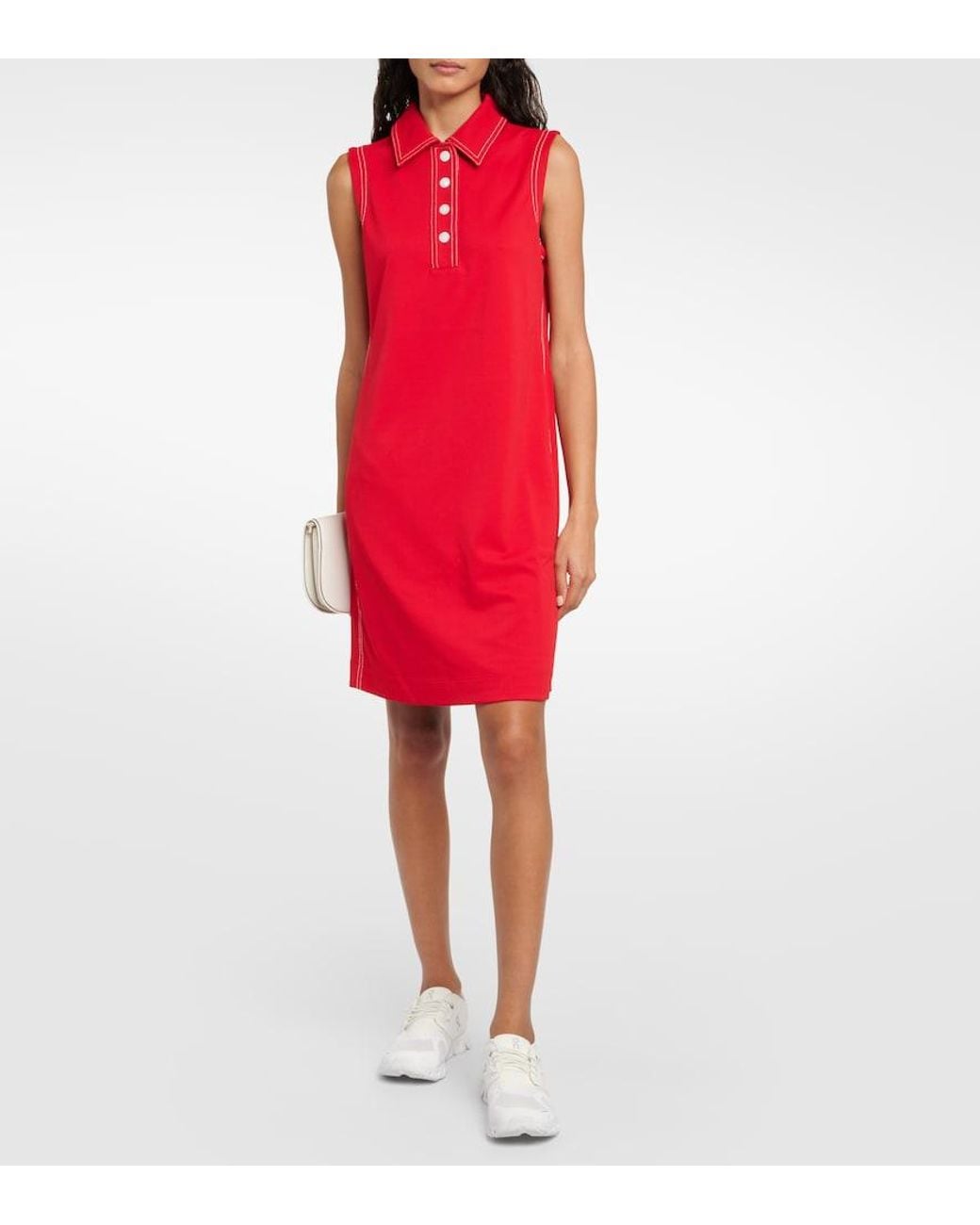 Tory Sport Red Minikleid Contrast Stitch Polo