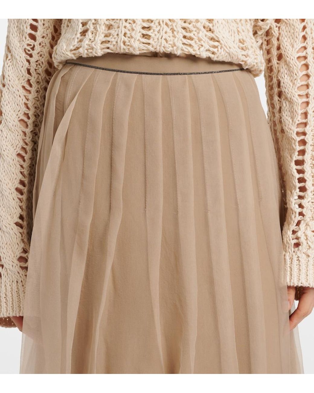 Brunello Cucinelli Natural Tulle Skirt