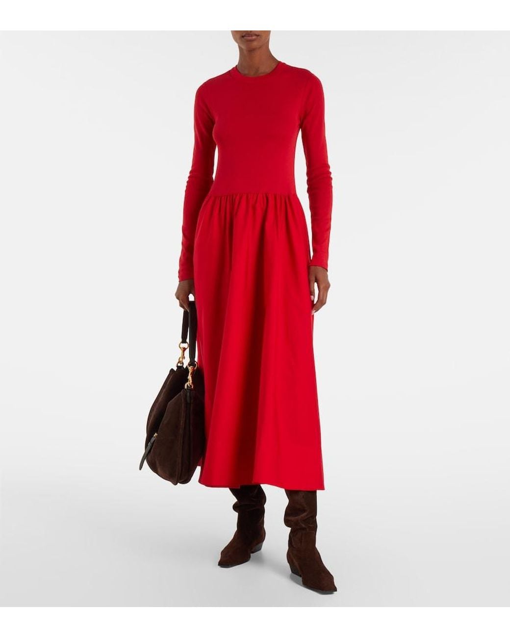 Polo Ralph Lauren Red Cotton Midi Dress