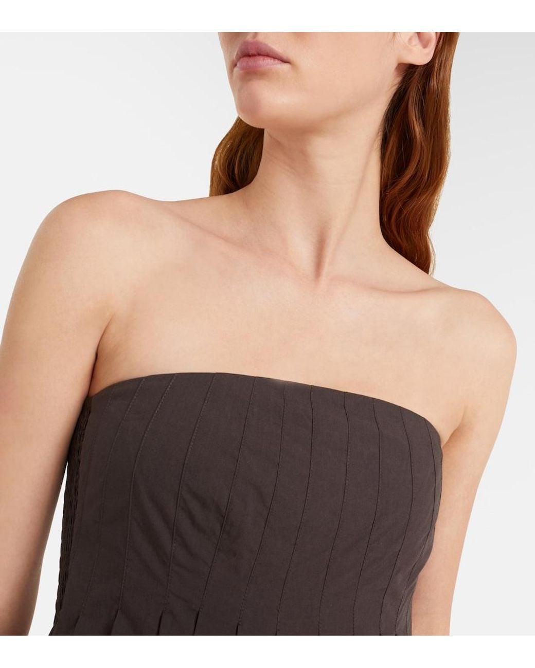 Proenza Schouler Black Label Avine Pleated Peplum Cotton Top