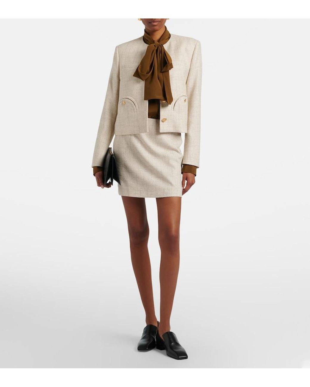 Blazé Milano White Crancy Shamo Tweed Jacket