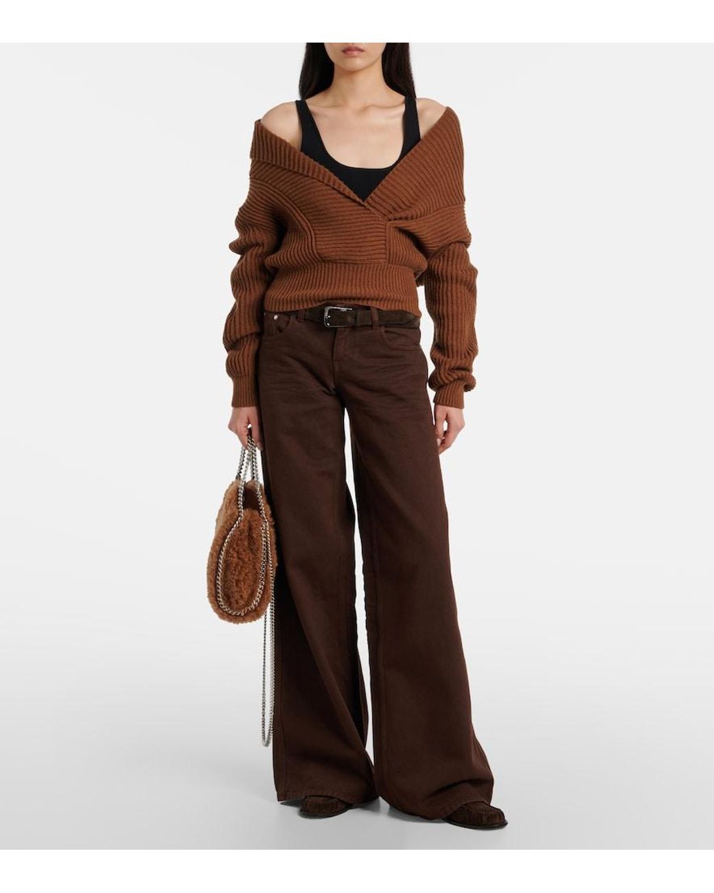 Stella McCartney Brown Falabella Mini Shoulder Bag