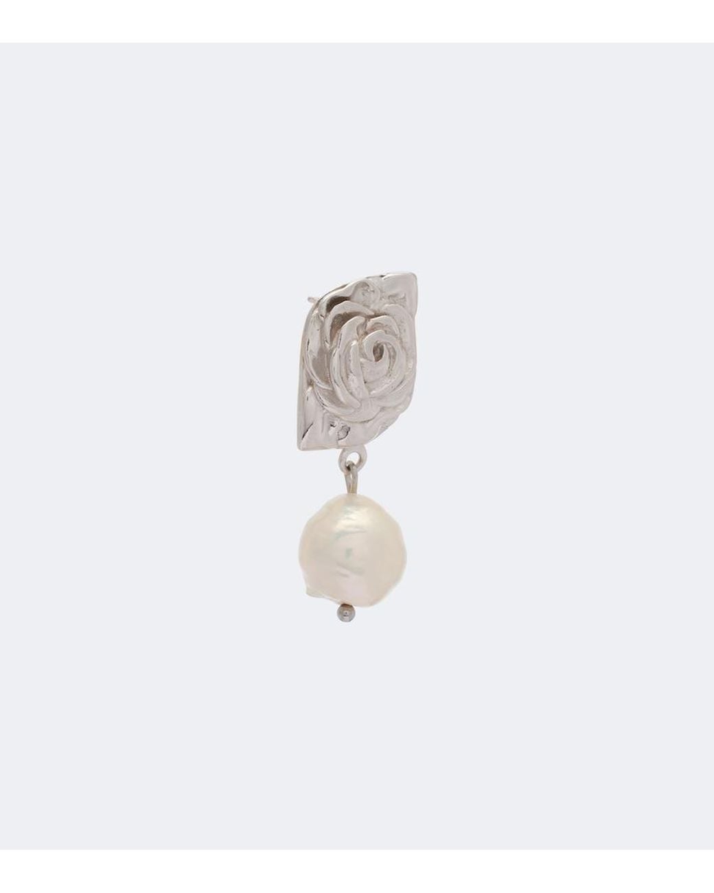 Magda Butrym White Floral Faux-Pearl Drop Earrings