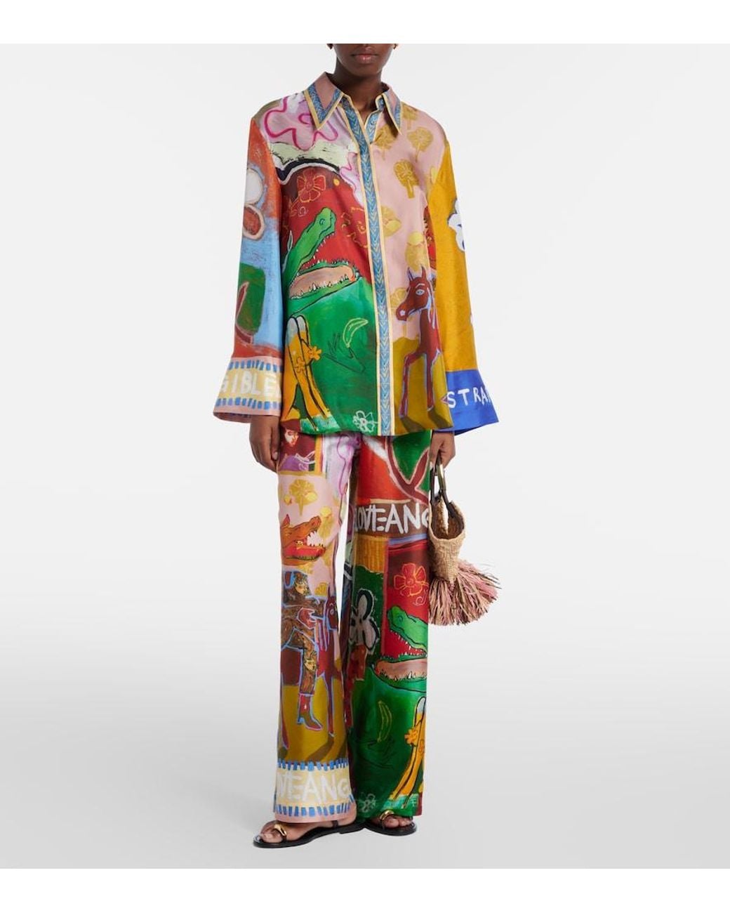 ALÉMAIS Multicolor X Mlak Printed Silk Twill Shirt