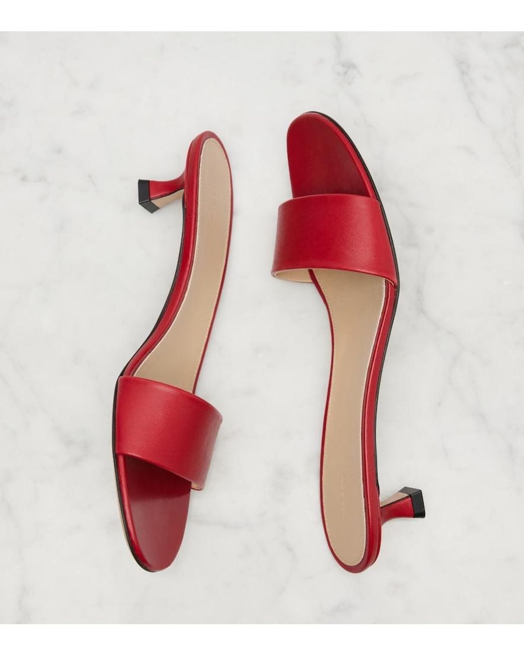 The Row Red Combo Leather Slides
