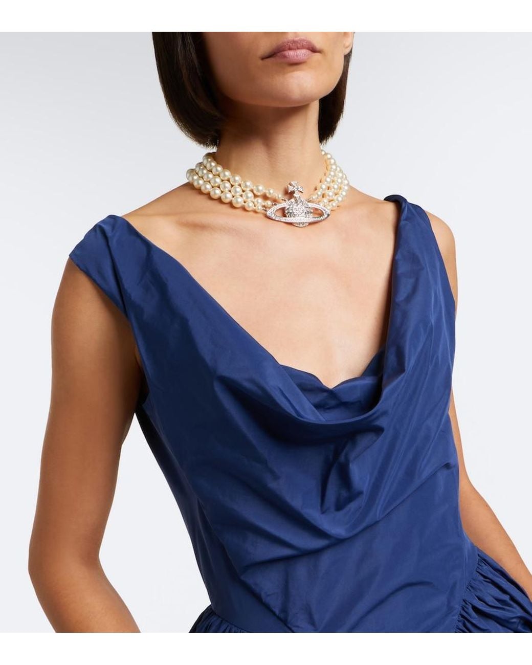 Vivienne Westwood Blue Sunday Draped Taffeta Minidress