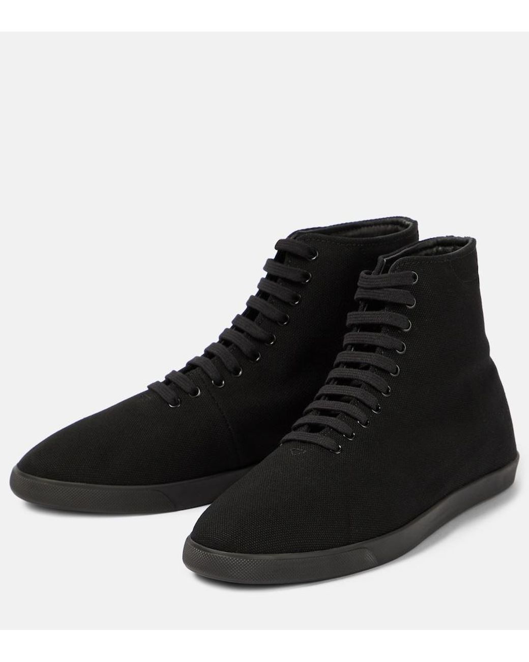 The Row Black Canvas High-Top Sneakers