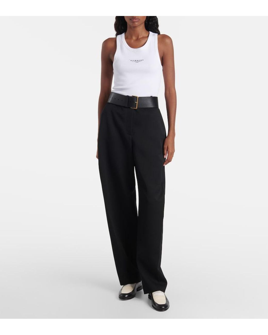 Givenchy White Stamp Cotton Tank Top