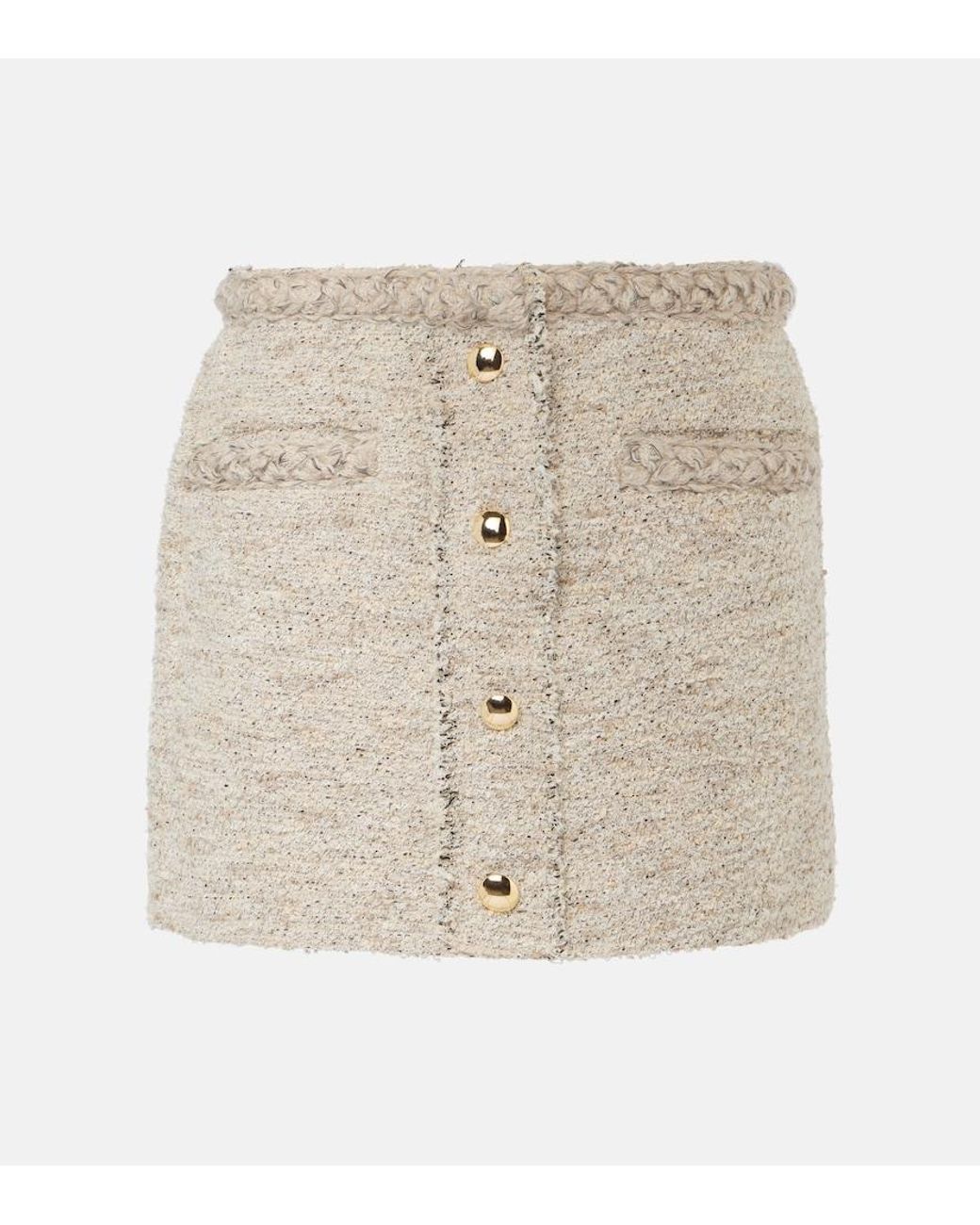 Isabel Marant Natural Gleny Tweed Miniskirt