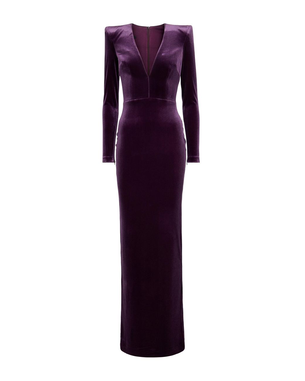 Alex Perry Damon Stretch-velvet Gown in Purple | Lyst