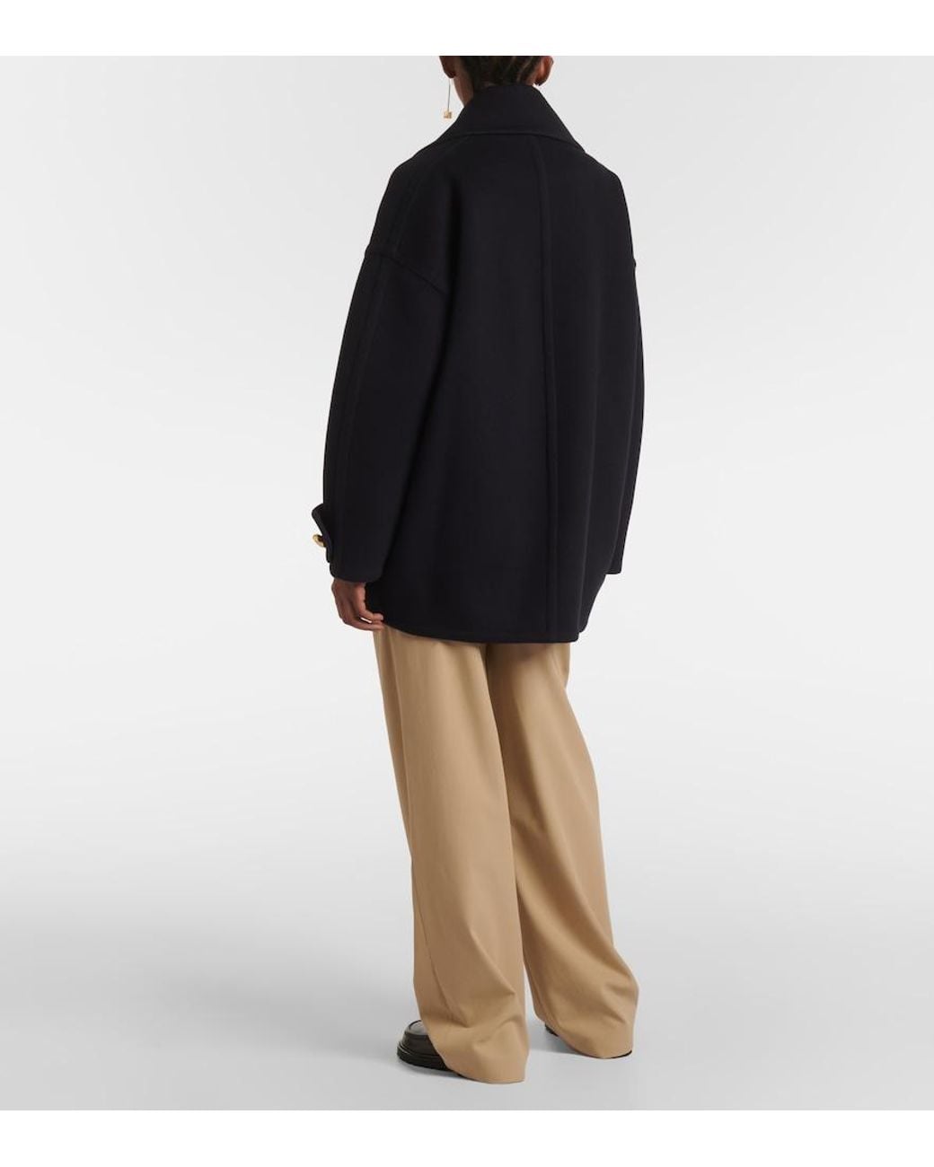 Loewe Blue Pebble Wool Peacoat