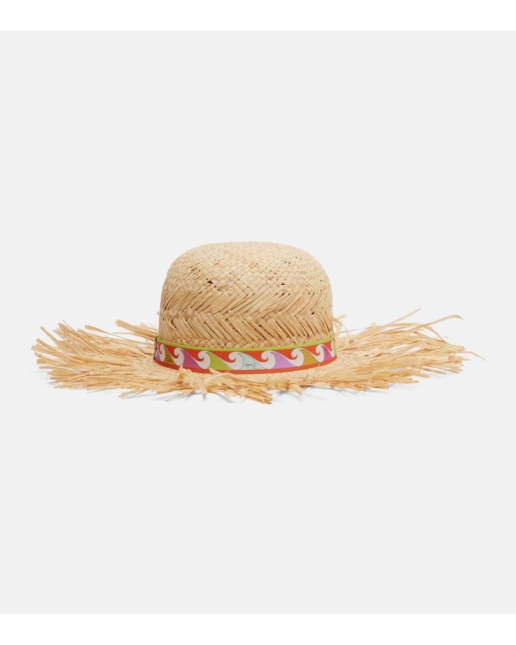 Emilio Pucci White Straw Sun Hat
