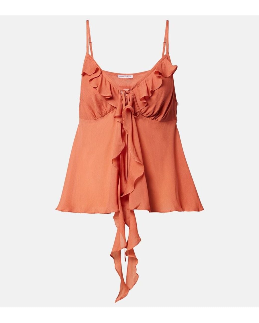 Poupette Red Maja Ruffled Chiffon Top