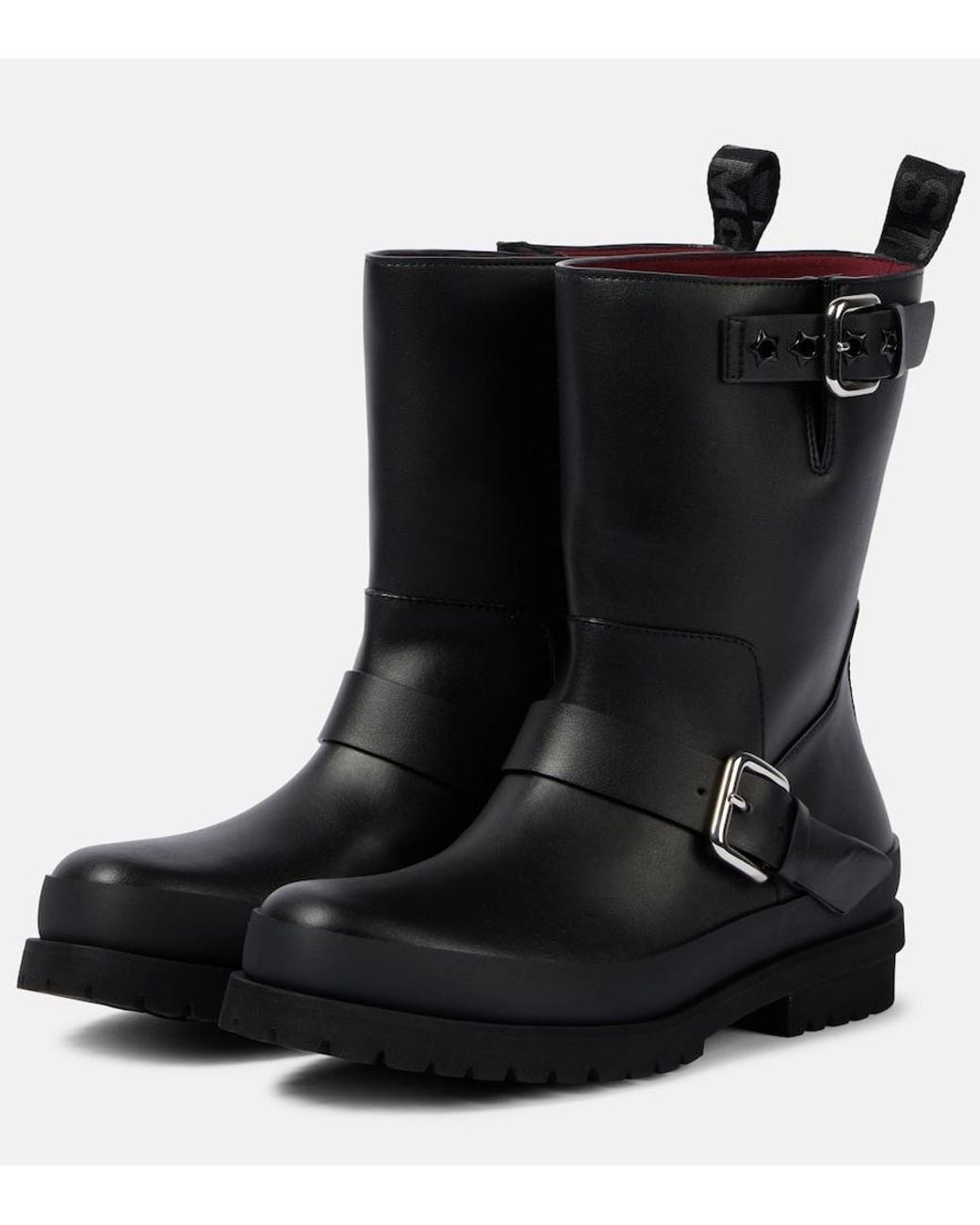 Stella McCartney Black Trace Faux Leather Biker Boots