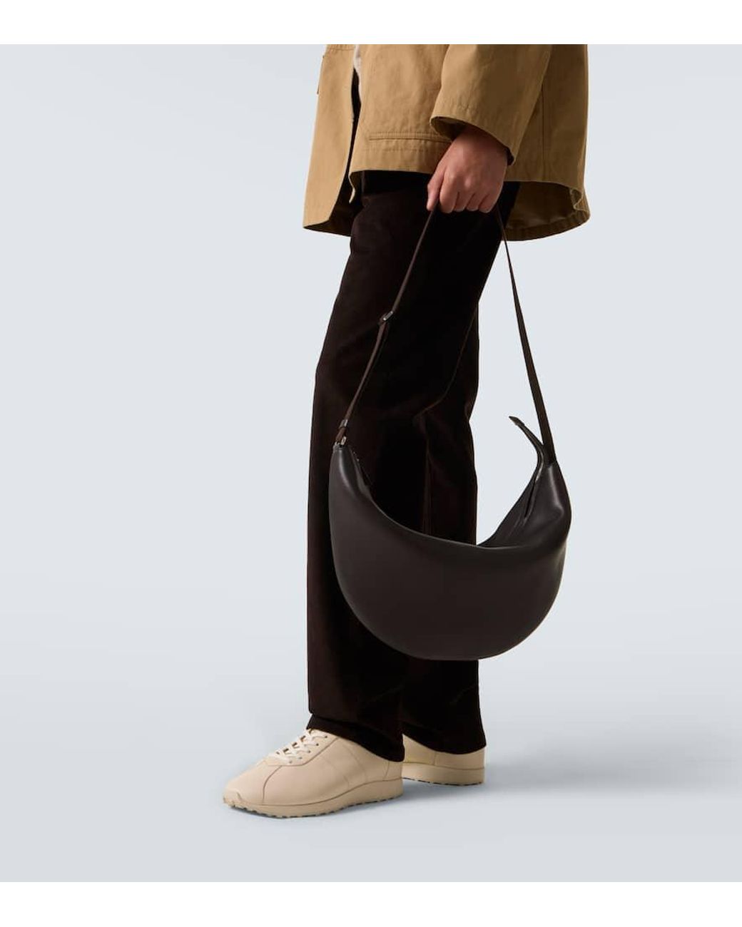 The Row Black Leather Crossbody Bag for men