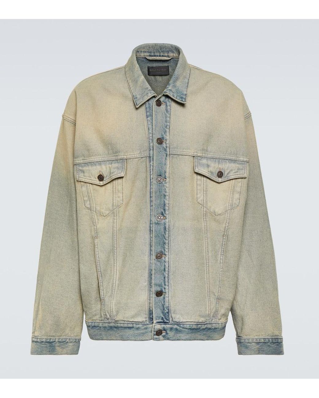 Chaqueta oversized de denim Balenciaga de hombre de color Neutro Lyst