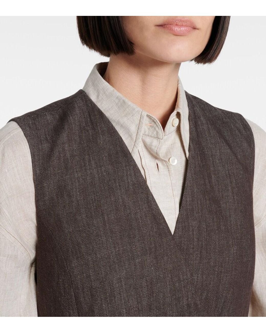 Brunello Cucinelli Brown Cotton Vest