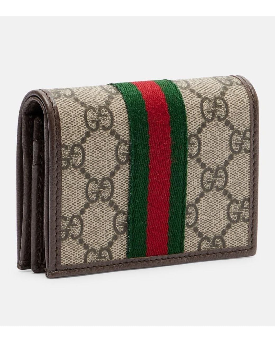 Gucci Metallic Ophidia Small Gg Leather-Trimmed Wallet