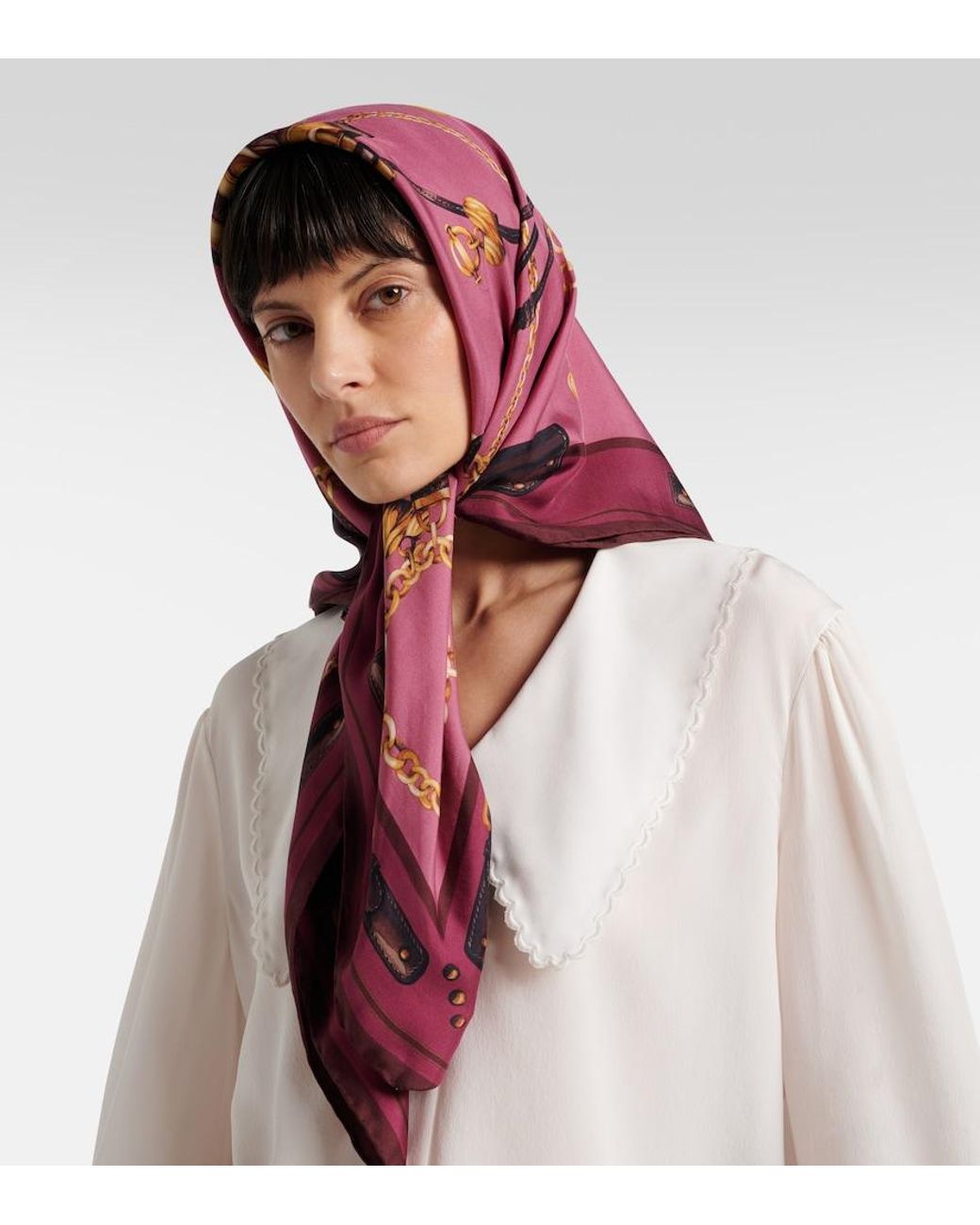Chloé Pink Paddington Silk Scarf