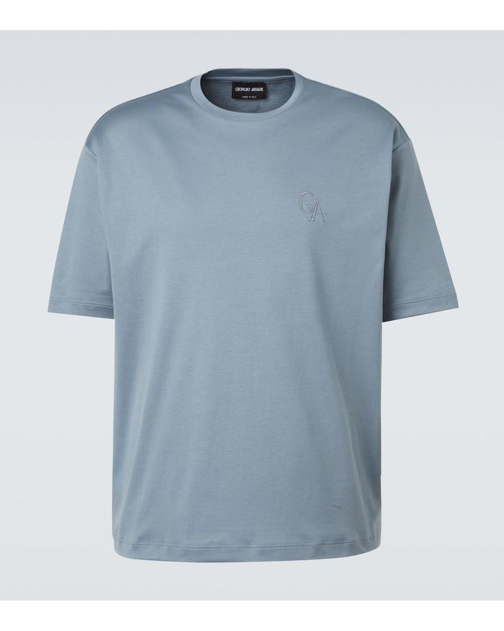 Giorgio Armani Blue Cotton Jersey T-Shirt for men
