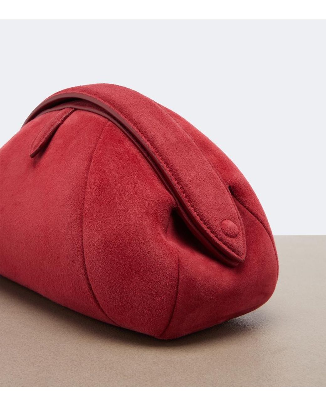Alaïa Red Purse Small Suede Clutch