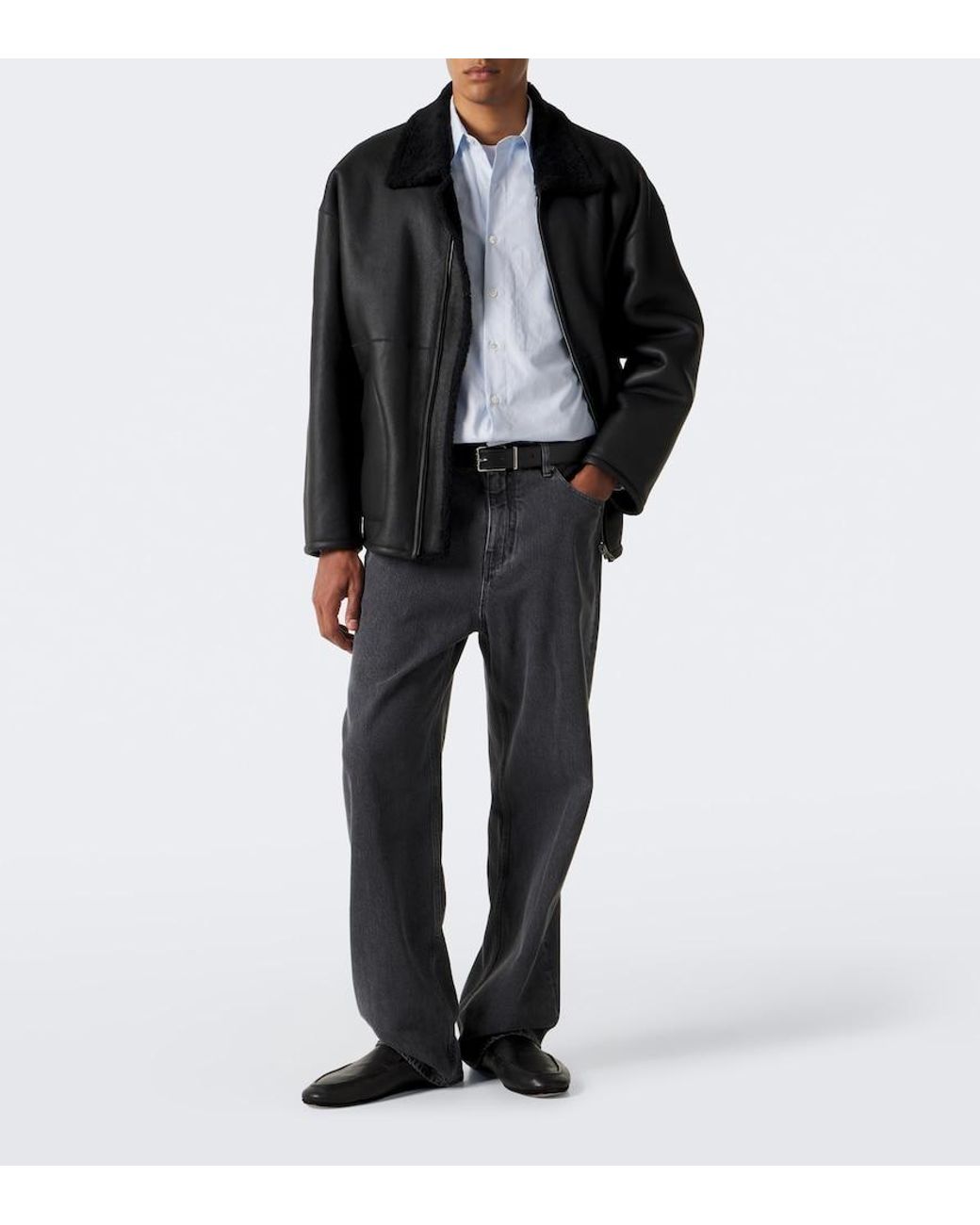 Auralee Blue Cotton Twill Shirt for men